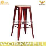 WorkWell Hot Sell Galvanized Metal Bat Stool With Wooden Cushion Kw-st06-18 thumbnail-4