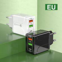 2USB+PD Phone Charger 2A Wall Charger Universal Travel Adapter EU /UK Charger for Iphone for Samsung for HuaWei thumbnail-4