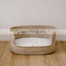Hot Sale Seagrass Wicker Pet Bed, Organic Cotton Blend Cushion Durable House Wholesale Made in Vietnam thumbnail-2