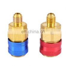 QC-12L QC-12H R134a Car A/C Manifold Charging Air Conditioner Refrigeration Refrigerant Brass Adapters Quick Coupler thumbnail-3