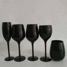 Wedding Party Lead Free Red Wine Glass Handmade Crystal Colored Sparking Flute Black Martini Drinking Glass Cup