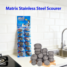 Kommerzieller Stahl-Reinigungsscheuer 12er Pack, Edelstahlscheuerlappen, perfekt für Gastronomiebetriebe und Food Trucks thumbnail-1