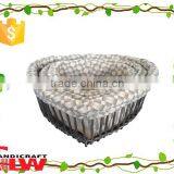 Set of 3 Heart Shape Wicker Baskets,wicker Hearts,willow Storage Basket thumbnail-1