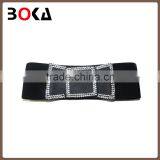 // ladies black wide elastic waist belt bow tie // women polyester elasticity belts //
