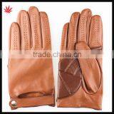 2015 New Style Brown Sheepskin and pu Leather Gloves With Belt Quality Choice thumbnail-1