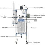 Chemical jacketed glass reactor for laborotary or pilot plant