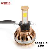 Fashion and Smart Design Luxury Gold Single Lamp H3 40w Led Headlight Kit Used on Cars thumbnail-1