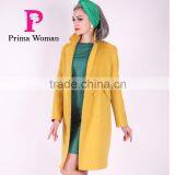 2016 New Design Spring Women Length Slim Fit Wool Coat