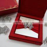 Red Silk Wedding Invitation Box thumbnail-3