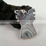 Natural Angel Shape Agate Druzy Quartz Pendant Plated Edge for Jewelry Decoration thumbnail-2