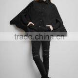 PY-140 PUNK Unique Bat Profile Shape Stand Collar Metal Feel Cloak Trench Coat thumbnail-6