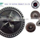 21mm Metal Brass Five Star Shape Snap Button Made in China