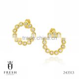 Fashion Gold Plated Earring - 243513 , Wholesale Gold Plated Jewellery, Gold Plated Jewellery Manufacturer, CZ Cubic Zircon AAA