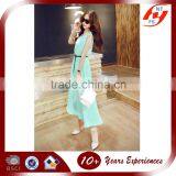 New arrival round neck sleeveless pure green slim fit chiffon long maxi prom dress beach dress