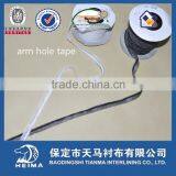 arm hole tape for suit, uniform and garment