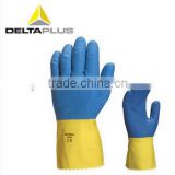 100% Natural latex gloves cotton flock lining safety gloves