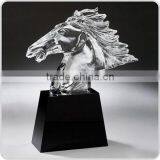 Glass Factory Crystal Horse Head With Black Base for Horse Race thumbnail-2
