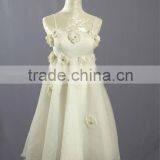 Spaghetti Strap Short Wedding Dress 2013 Embellished With Crystal and Flowers WG0045-1 thumbnail-1