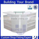 Clothing Store Display Design Tailor Made White Modern Reception Desk thumbnail-3