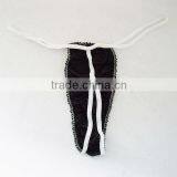 Black Disposable Sexy G-string With White Elastic thumbnail-4