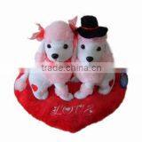 JM6531 Wedding Plush Toy With Two Dogs on the Heart thumbnail-1