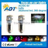 2016 Hot Seller #44 #47 Bayonet Ba9s 6.3v Dc/ac 3528 Smd Led 44 Pinball