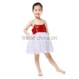 Beautiful Girl Dance Dress Wholesale Summer Child Kid Dress Red and White Baby Girl Summer Dres thumbnail-2