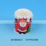 2016 new arrivals,personalized ceramic christmas tealight candle holder with santa figurine