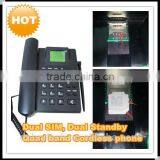 NEW Dual Sim Card Gsm Cordless Land Phone With PSTN SMS Radio 2G and 3G Networks