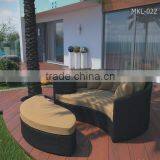 Beach Chair - Curve Rattan Wicker Lounge Chair - Love Sun Lounger - Resin Rattan Sunbed thumbnail-2