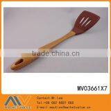 HOT SALE SILICONE SLOTTED TURNER WITH WOODEN HANDLE thumbnail-1