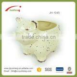 Gift Glazed Ceramic Pig Garden Lantern Candle Holder, Ceramic Christmas Candle Holders thumbnail-1