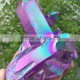 Purple Rough Crystal Stone Electroplating Titanium Coating Crystal Cluster Rainbows thumbnail-4