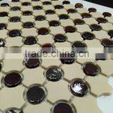 Glass Moasaic , Mix Ceramic Mosaic Wall Tile of Kitchen (PMGCA123)