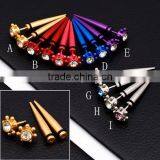 Fashion Stainless Steel Colorful Crystal Body Piercing Jewelry thumbnail-5