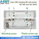 1Amp Dual USB Port UK Panel Socket Wall Charger Plug Power Adapter Outlet Plate 2 Gang thumbnail-3