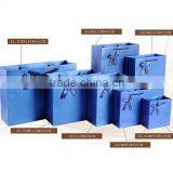 Single Blue Gift Paper Packaging Bag With Handlle for Gift Shopping With Factory Price