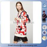 2016 Fashion Ladies O-neck Woolen Splicing Chiffon Dress Winter Dress for Women thumbnail-3