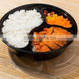 Yoyo Check Now Round Black 3 Compartment Disposable Plastic pp Food Storage Container thumbnail-4