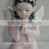 Ceramic Praying Angel Girl Statue thumbnail-1
