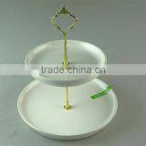 2-tier Ceramic Stand Holder Snack Plate for Party in Stocklots thumbnail-2
