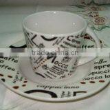 80cc Cup & Saucer With Decal Print,porcelain thumbnail-1