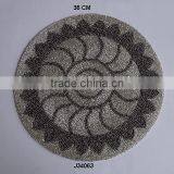 Round Glass Bead Table Mat With Grey Sun Style Other Colours Also Available