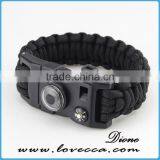 Fashion Survival Kit Paracord Bracelet With Flint Fire Starter Compass thumbnail-1