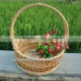 Naturel Wicker Basket With Wood Handlers thumbnail-1