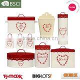 Red Cream Colorful Kitchen Canister Set