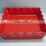 2012 Fashion Style Scalloped Margin Square Ceramic Baking Dish thumbnail-1