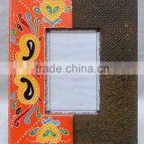 Indian Handicraft Hand Painted Metal Fitted Wooden Photo Frame thumbnail-1