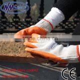 NMSAFETY Hot Sales Orange Work Gloves 7gauge Cotton Liner Latex Construction Safety Gloves thumbnail-1