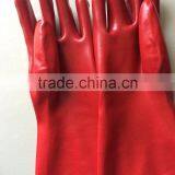 35CM Lenth Red Industrial Pvc Gloves Pvc Coated Glove thumbnail-1